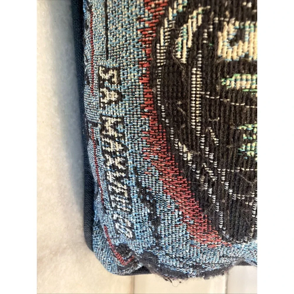 Vtg SA Maxwell Tapestry Pillow A Fireman Lives Here With The Flame Of His Life